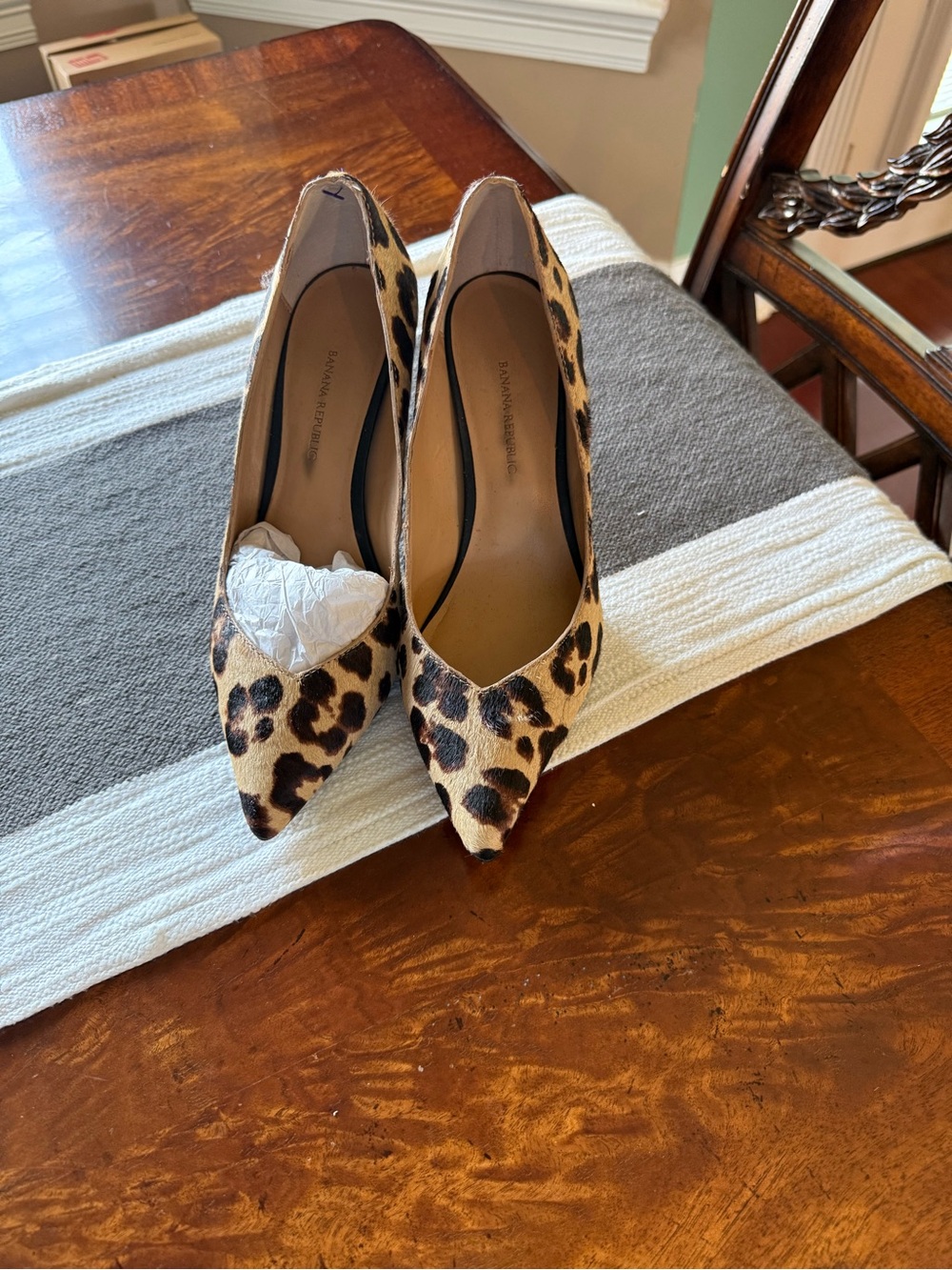 Banana Republic Leopard Print Pointed Toe Pumps - Brown/Black